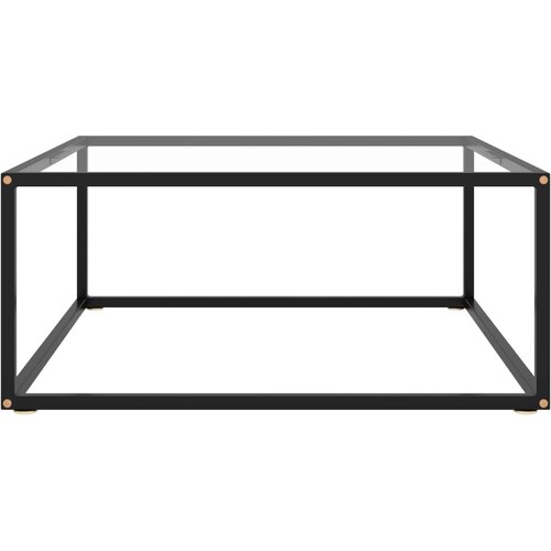 Maison Chic Klubska mizica - kavna mizica - Nizka mizica črna s kaljenim steklom 80x80x35 cm, (21754173) Cene