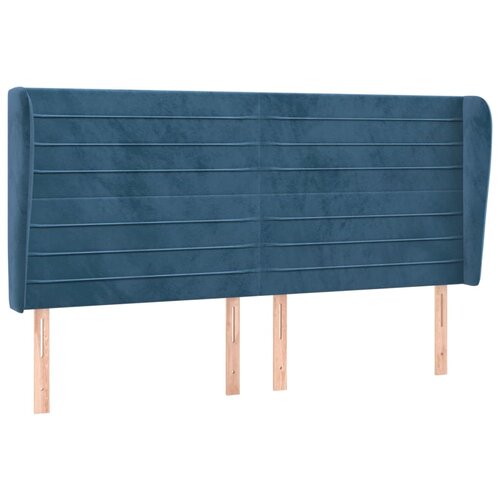 Maison Chic vzglavna omarica - nočna omarica - posteljna omarica z u&amp;scaron;esi temno modra 203x23x118/128 cm žamet, (21708967) Slike