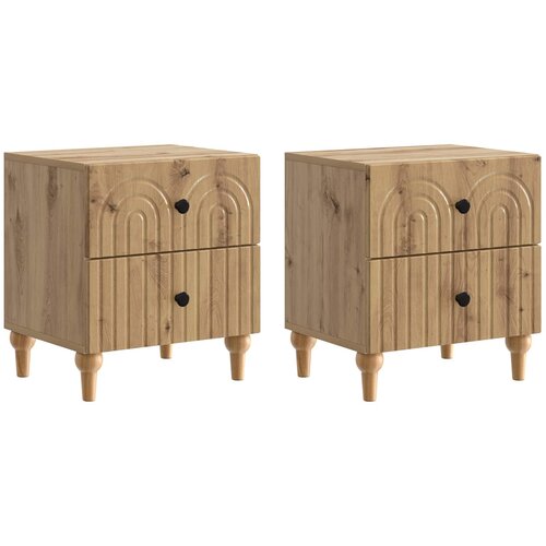 vidaXL Noćni ormar s ladicama 2 pcs Hrast artisan 43 x 34 5 x 48 cm - Hrast artisan 2 Cene