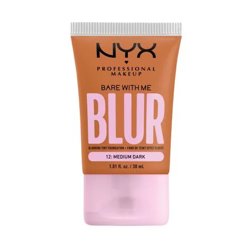 NYX Professional Makeup Bare With Me Blur Tint Foundation mat puder s srednjo prekrivnostjo 30 ml Odtenek 12 medium dark