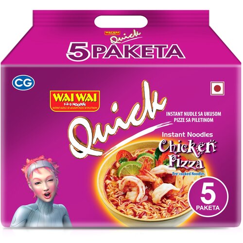Wai Wai instant nudle ukus piletina-pizza 5x75g Cene