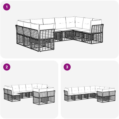  Set vanjskih sofa Prirodna i krema bijela Poliester Slike