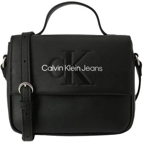 Calvin Klein Jeans Torba za čez ramo srebrno-siva / črna