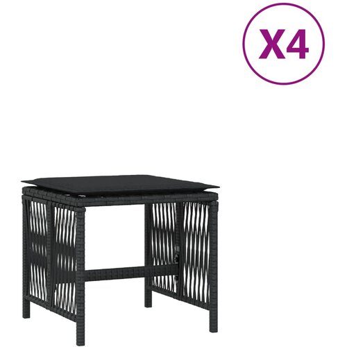 Maison Chic Vrtni stolčki - Vrtni stoli z blazinami 4 kosi črni 41x41x36 cm poli ratan JS1122, (21877418) Cene