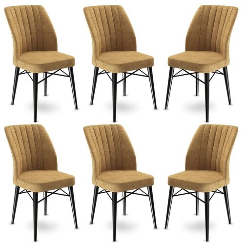 Hanah home Flex - Cappuccino, Black CappuccinoBlack Chair Set (6 Pieces) Cene