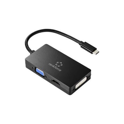 Renkforce RF-4633066 USB-C / HDMI / DVI / VGA adapter [1x muški konektor USB-C™ - 1x ženski konektor vga, ženski konektor HDMI, ženski konektor dvi, 24 + 5 polova] crna Cijene