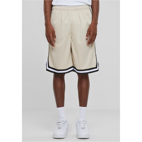 Urban Classics Men's Stripes Mesh Shorts - Beige/Black Cene