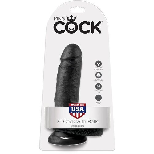 King Cock 7&amp;quot; COCK BLACK WITH BALLS 17.8 CM Slike