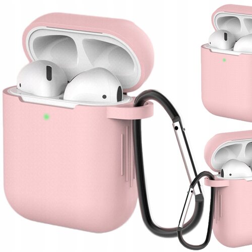 BZ Silikonski mehki ovitek za AirPods 1/2 s karabinom - roza, (22005232) Cene