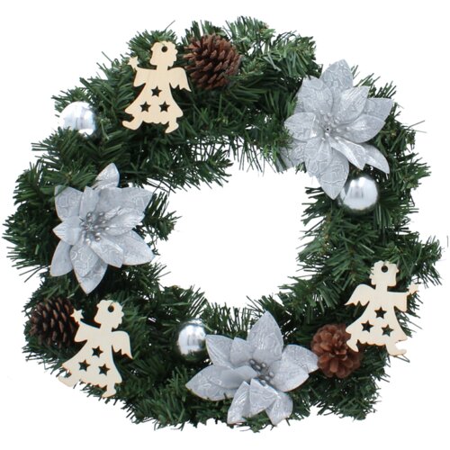 Molarem Home Božićni vijenac - 40 cm - srebrni Cijene