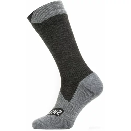 Sealskinz Waterproof All Weather Mid Length Sock Black/Grey Marl XL