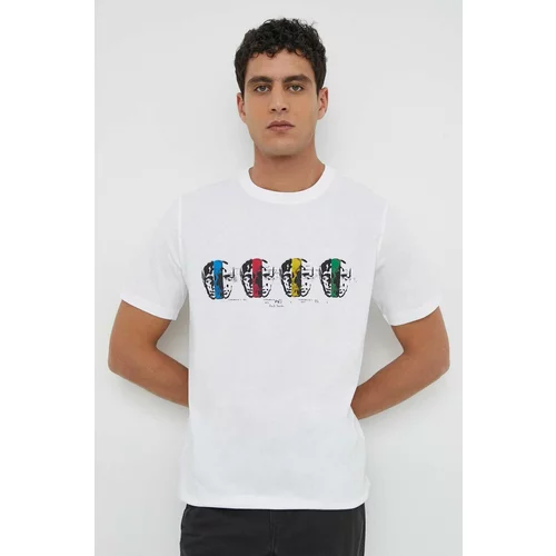 PS Paul Smith Pamučna majica za muškarce, boja: bijela, s tiskom