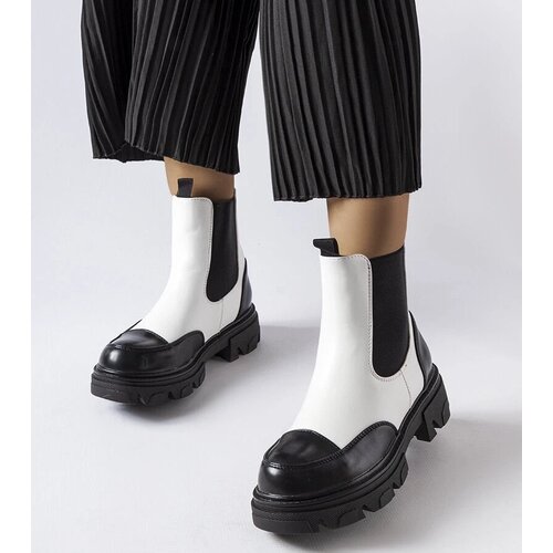 Gemre Black and white slip-on ankle boots Albany Cijene
