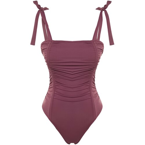 Trendyol Swimsuit - Burgundy - Plain Cene