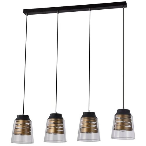 Candellux Lighting Crna viseća lampa sa staklenim sjenilom 15,5x84 cm Fresno - Slike