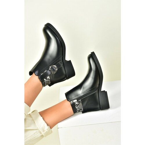Fox Shoes Women's Black Low-Heeled Daily Boots Slike