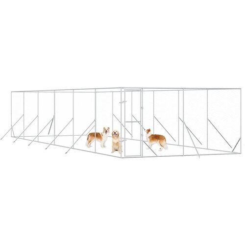  kavez za pse srebrni 4 x 12 x 2 m od pocinčanog čelika Slike