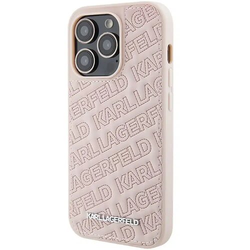  Originalna torbica KARL LAGERFELD Hardcase KLHCP15LPQKPMP za iPhone 15 Pro (pro&amp;scaron;iveni uzorak / roza) Slike