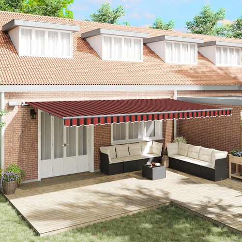 vidaXL Ročna retraktibilna tenda z LED Orion in rjava 600 x 350 cm Cene