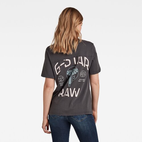 G-star T-shirt - G-star RAW Firefly backprint loose r t grey Cene