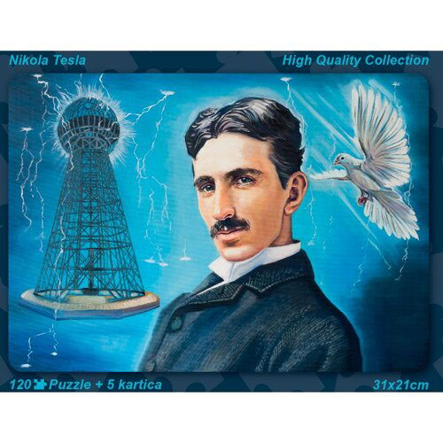 Puzzle - Nikola Tesla + 5 edukativnih kartica - 600062 Slike