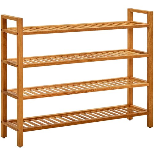 Furnova Stojalo za čevlje s 4 policami 100x27x80 cm trdna hrastovina, (21955693) Slike