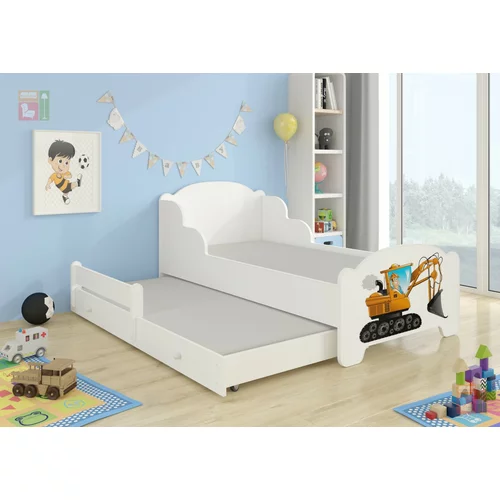 ADRK Furniture Otroška postelja Amadis II grafika z dodatnim ležiščem - 80x160 cm