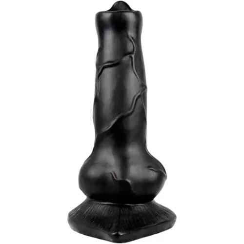Animalorny - Pasji penis dildo - 12cm (črn)