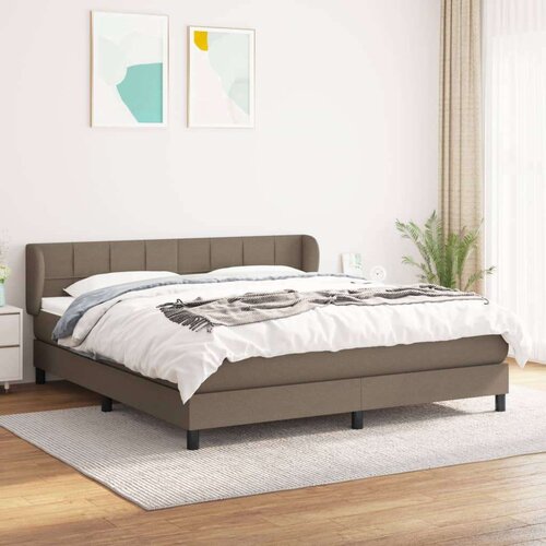  Box spring postelja z vzmetnico taupe 180x200 cm blago, (20897610) Cene