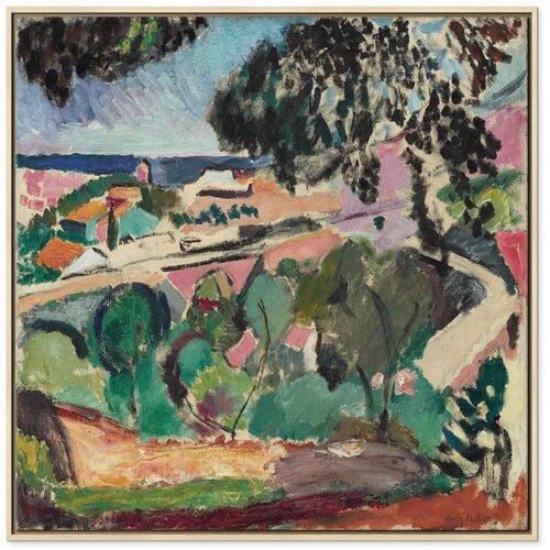  Slika - Henri Matisse &amp;ndash; Landscape at Collioure 40x40 U prirodnom drvenom okviru Slike