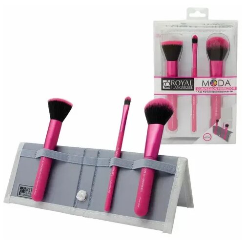 moda - set četkica za šminkanje - pink set za savršen ten Slike