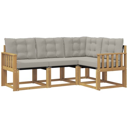 vidaXL Zunanja garnitura za sedenje 4 pcs Bela in svetlo siva, (5000281085) Cene