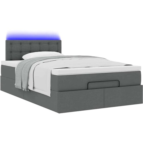 VidaXL otomanski krevet s madracem tamnosivi 120x190 cm tkanine Slike