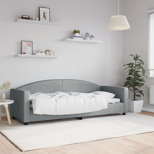  Dnevni krevet svjetlosivi 80 x 200 cm od tkanine Slike