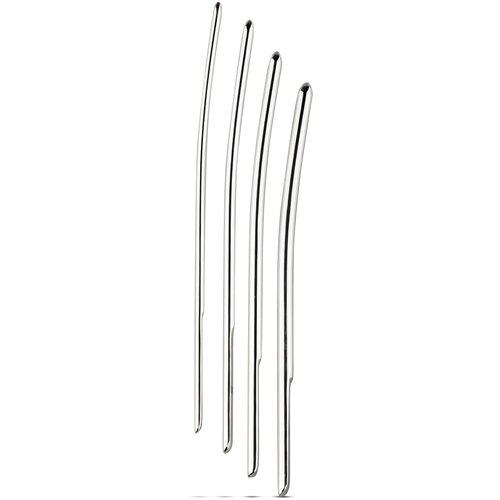 Sinner 175 - zakrivljeni čelični uretralni dilatator dildo set (4 dijela) - početnici Cijene