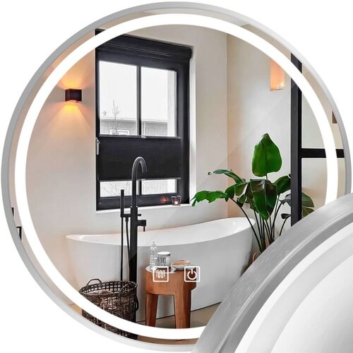 Tutumi stensko ogledalo led 60cm mmj brush silver Slike