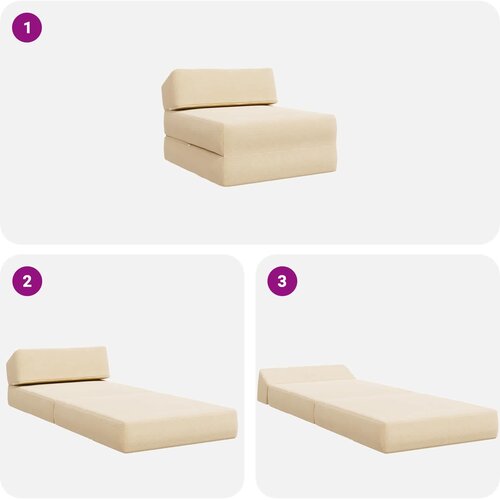 SOFA na razvlačenje Krem 60 x 70 x 41 cm Tkanina Slike