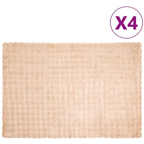 vidaXL Dežnik iz umetnega zajčjega krzna 4 pcs Bež 150 x 220 cm Cene