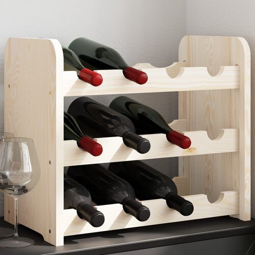 VidaXL Stalak za vino 43 x 25 x 37 cm od masivne borovine Slike