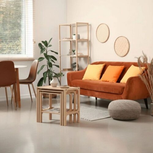 Hanah home set od 3 umetnutih stočića CPT4791-50, prirodno drvo Cene