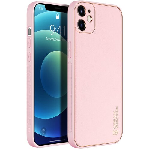 Dux ducis Yolo elegantno kući&scaron;te izrađeno od meke TPU i PU kože za iPhone 12 pink boje Cijene
