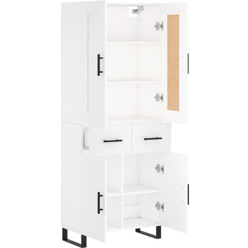  Visoka komoda bijela 69,5x34x180 cm konstruirano drvo Slike