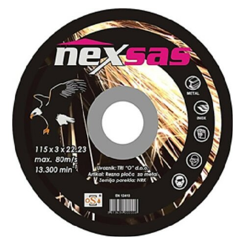 Nexsas rezna ploča za metal 115 x 1.0 x 22.23 #40 kom ( 21615 ) Slike