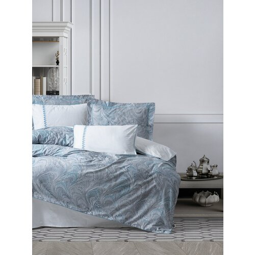  stilla - bluewhite satin double quilt cover set Cene