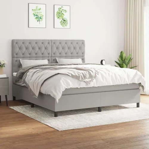  Box spring postelja z vzmetnico svetlo siva 160x200 cm žamet, (20791594)