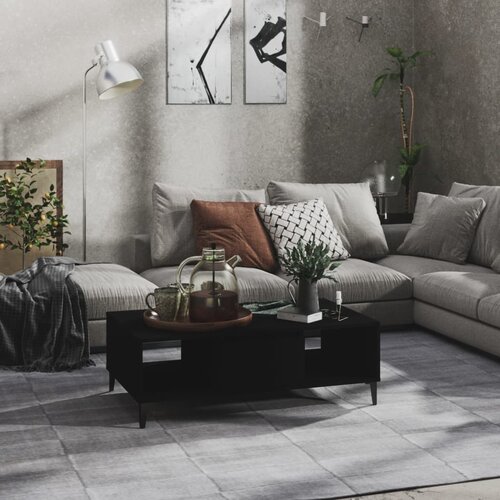 VidaXL Klubska mizica črna 103,5x60x35 cm iverna plo&amp;scaron;ča Slike