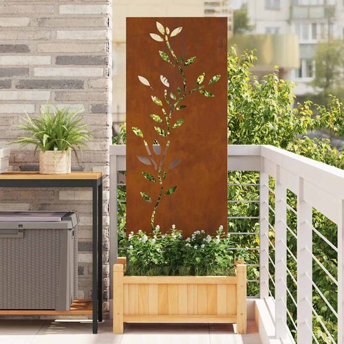 vidaXL Zaslon za zasebnost v vrtu Rjav 50 x 140 cm Odporno jeklo Cene