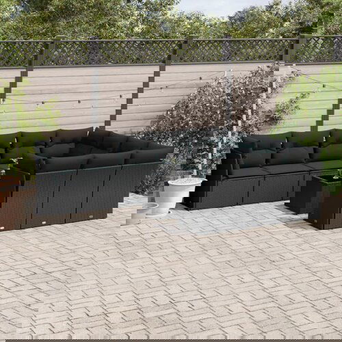 vidaXL 11-dijelni set vrtnih sofa od poliratana s jastucima crni Cijene