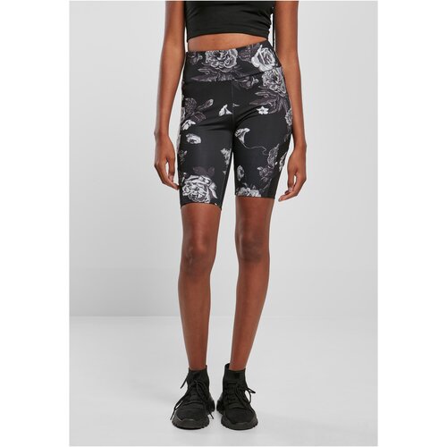 Urban Classics Women's High Waist Tech Mesh AOP Cycle Shorts darkflower Slike