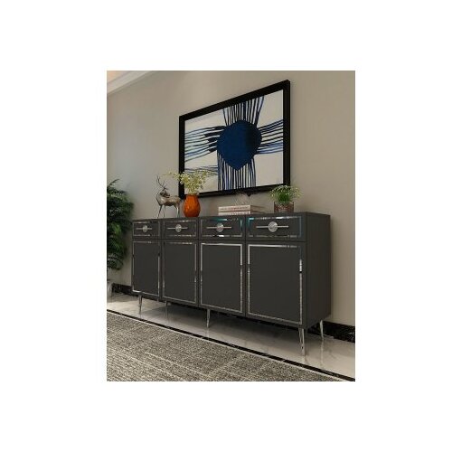Hanah home Komoda Belly KB150 Anthracite Silver Cene